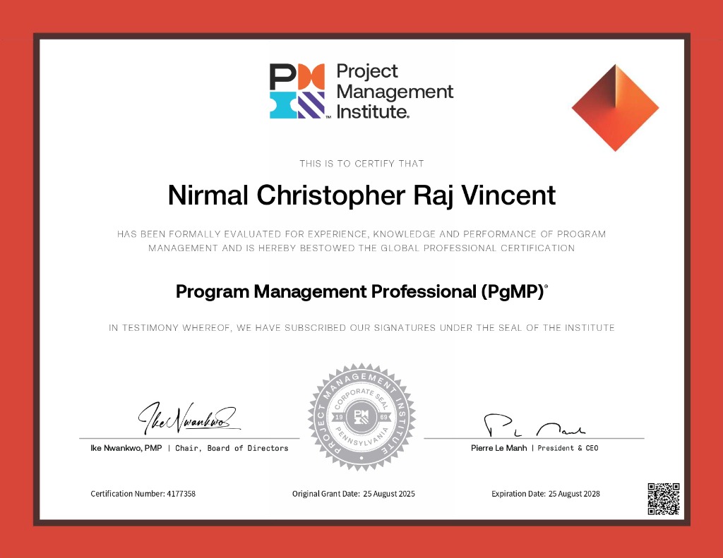 PgMP Certificate